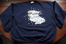 Vintage 90s Christmas Sweatshirt Hanes Angel XL Holiday