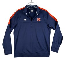 Auburn Tigers Sweatshirt Mens Medium Blue NCAA Football Under Armour Quarter Zip