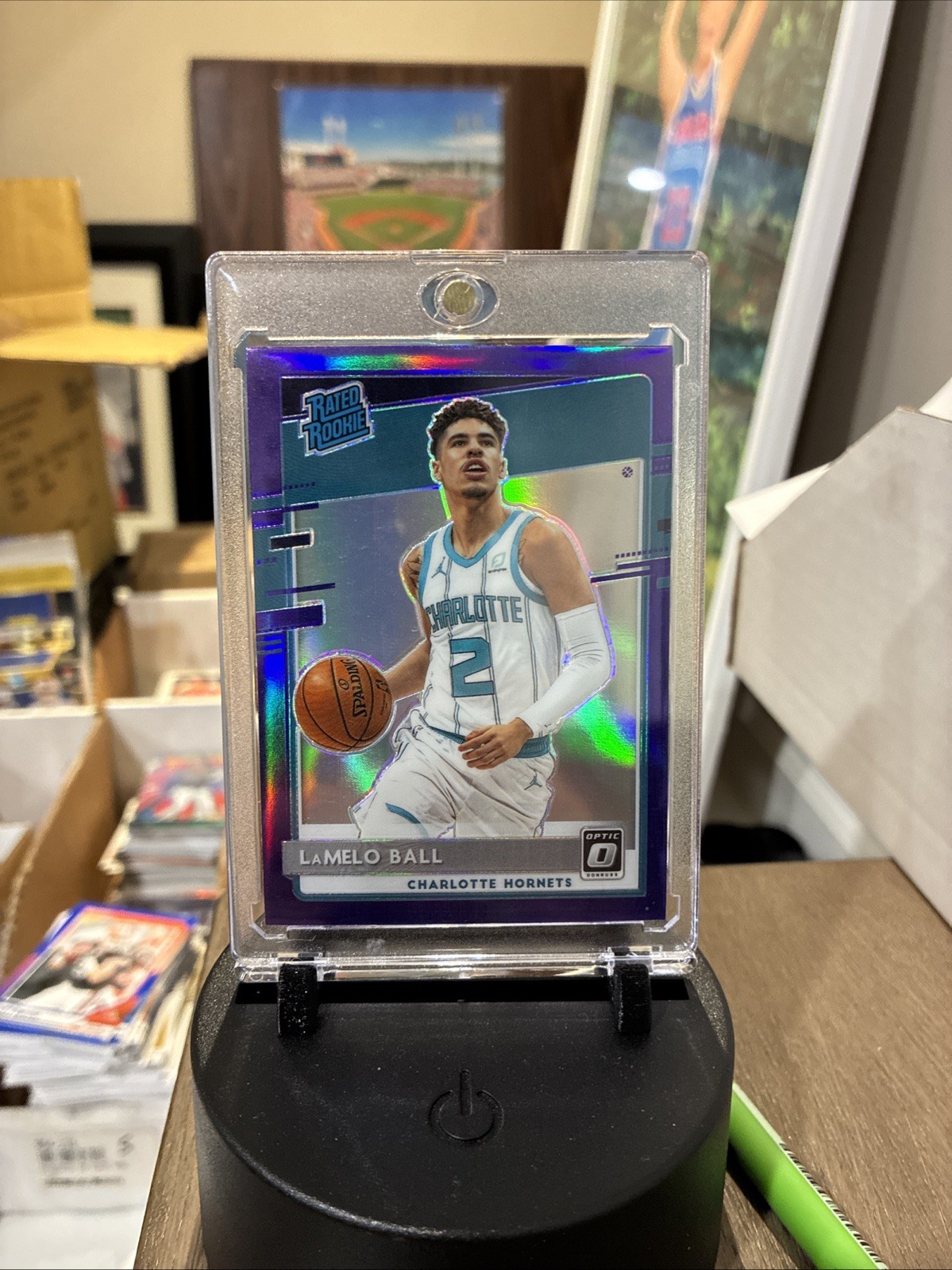 2020-21 Panini Donruss Optic - Rated Rookie LaMelo Ball #153 Purple Prizm (RC)