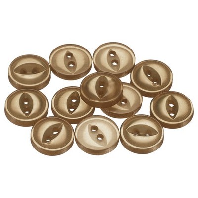 50pcs Brown Round Sewing Buttons 10mm Resin 2 Holes Fish Eye Craft Button