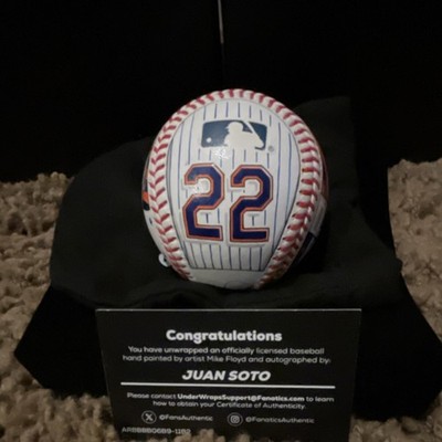 Juan Soto Autographed Hand Painted MLB Baseball New York Mets