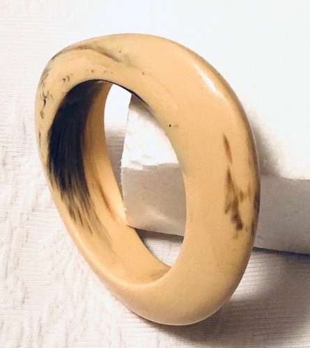 Bracciale largo asimmetrico grigio avorio sabbia vintage - Foto 9 di 21