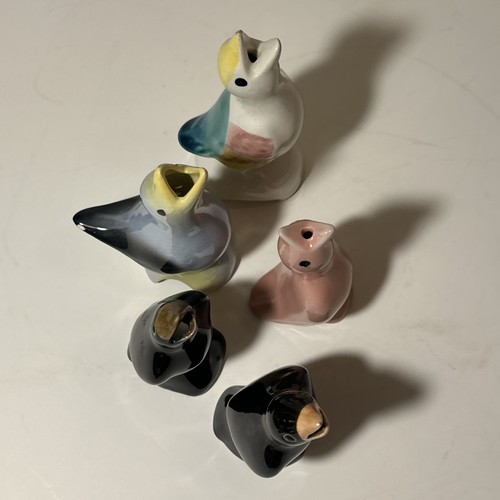Vintage Ceramic Pie Bird Vent-Mid Century Japan Or USA - Unmarked- Black/pink/Bl - Picture 23 of 24
