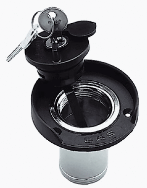 Locking Gas Cap Boat Gasoline Deck Fill with Lock Cover & Lockable Key