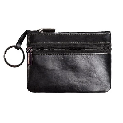 Super Mini Schwarz Leder Schlüsseletui Schlüsseltasche Klein für Herren Damen - Bild 1 von 4
