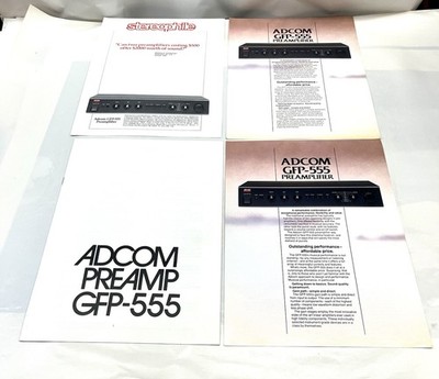 Adcom GFP-555 Preamp / Preamplifier Owners / User Manual w/ Advertisement