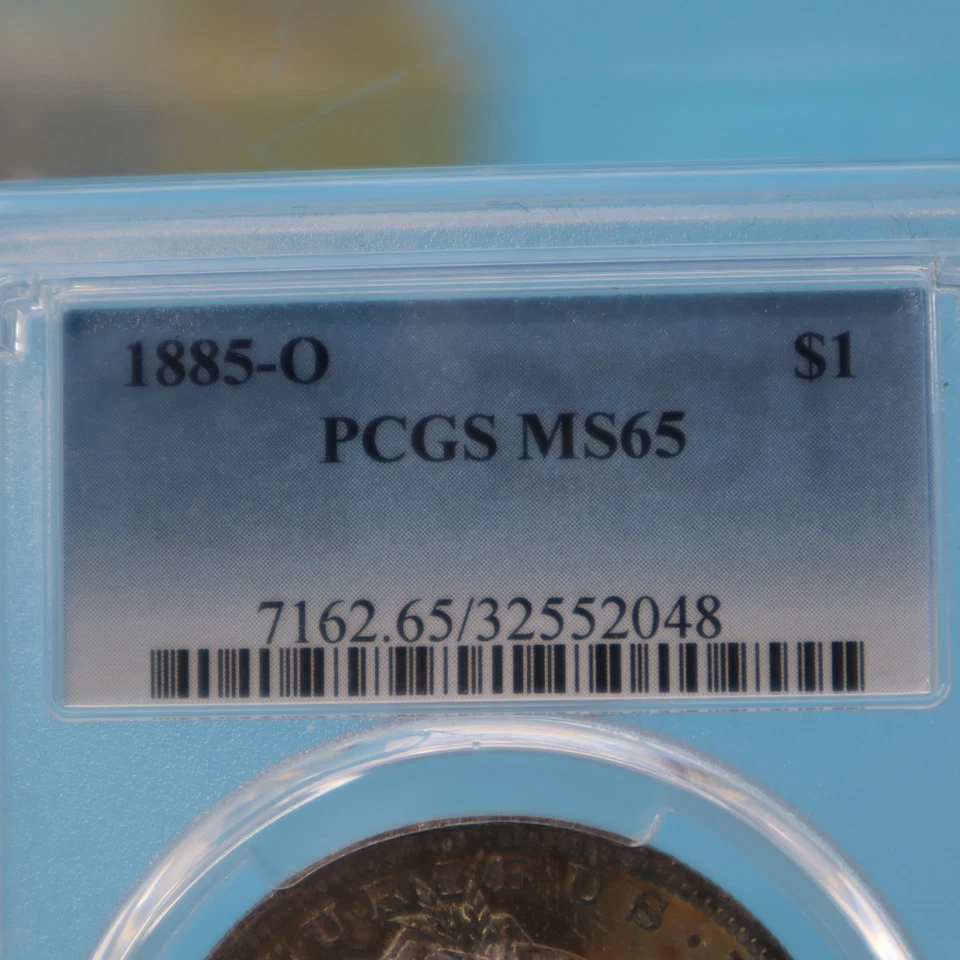 1885 O Morgan Silver Dollar $1 PCGS MS 65 *LUSTROUS GEM UNC* (RAINBOW TONING!!!) - Image 4 of 4