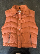 Vintage 1970s A Frostline Kit Colorado Down Puffer Rust Orange Vest Small