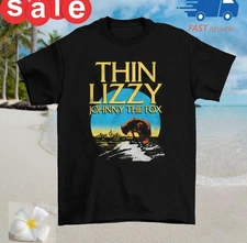 Thin Lizzy Johnny The Fox Sun Black T Shirt Cotton Adult Tee S To 4XL
