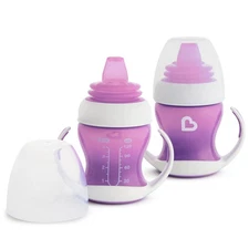 Munchkin 4oz Purple Sippy Cups Set with Flexible Spout and Easy Grip Handles