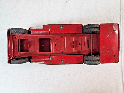 Vintage 1950s Tonka Suburban Pumper Fire Truck 18" Pressed Steel No. 5 USA - Picture 10 of 13