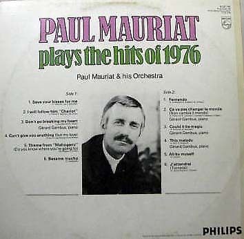 1977 黑膠唱片 PAUL MAURIAT Plays The Hits Of 1976 LP All by Myself - Picture 1 of 3