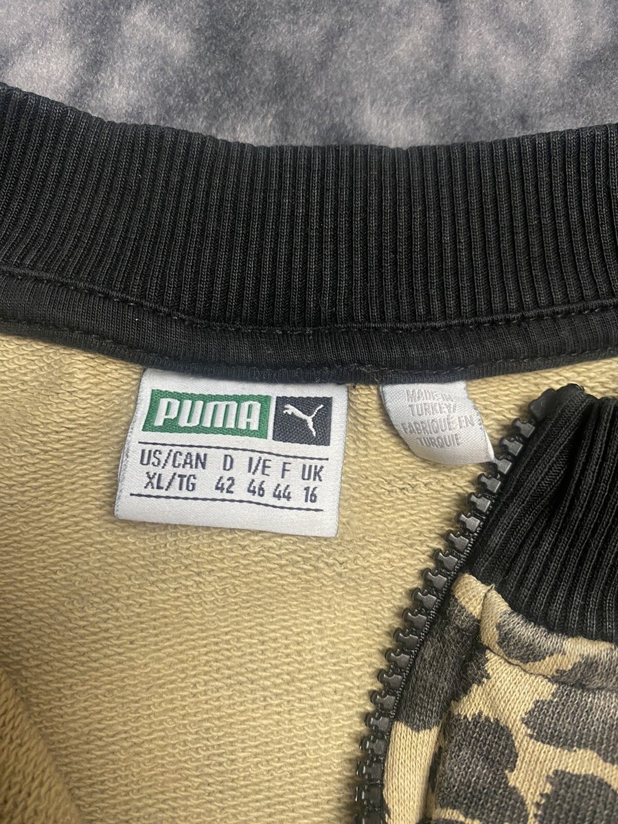 トップス 00s PUMA velours jersey & pants y2k Puma Wild Pack Leopard Cropped Half Zip Pullover Street Wear