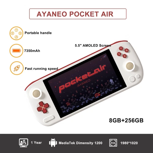 AYANEO Pocket AIR Handheld Game Console Android 12 5.5 "1080P AMOLED Screen NEW