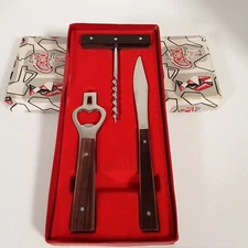 Vintage Bar Tool Set Corkscrew Bottle Opener & Stainless Steel Knife
