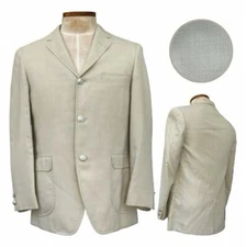 Vintage 70s WULTEX Mens 40 Linen Sport Coat Blazer Jacket 3 Button Classic Lined
