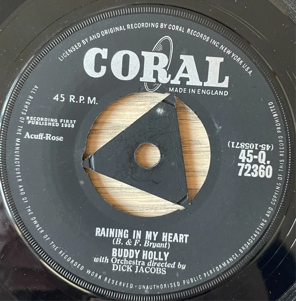 BUDDY HOLLY IT DOESN'T MATTER ANY MORE 7" CORAL (1958) VG+ ROCK 'N' ROLL ENGLAND - Image 2 of 2