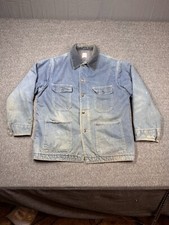 Vintage Big Mac Chore Jacket 54 Blue JC Penneys 60s Denim Coat Button Collared