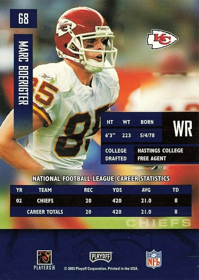 2003 Playoff Prestige Marc Boerigter #68 Rookie - Image 2 of 2