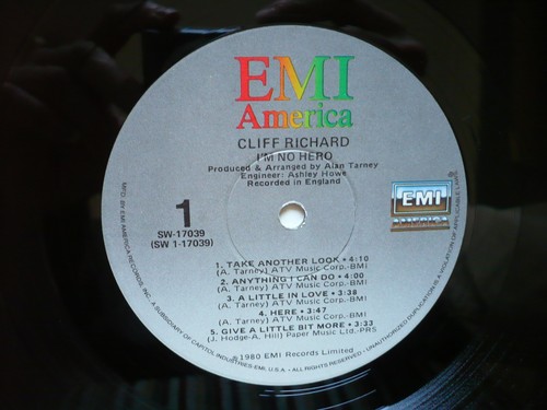Cliff Richard I'm No Hero Vinyl US Import EMI America 1980 LP EXC - Picture 2 of 9