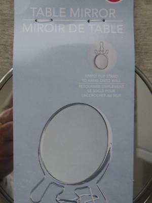 Table Vanity Mirror Two-sided 1X/2X Magnifying 4.5 Inch Flip Stand or Wall Hang