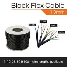 1MM BLACK FLEXIBLE ELECTRICAL CABLE 2 CORE - 5 CORE FLEX CABLE 1M-100M H05VV-F