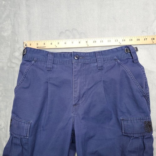 VTG Coastguard BDU Pants Small Short 30x30 Blue Nylon Ripstop Cargo Trousers - Picture 14 of 17