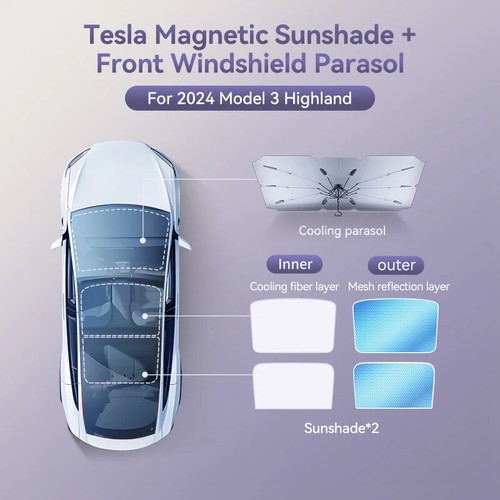 Clip Aspirazione Magnetica Parasole per Tesla Modello 3 Y Ecc Vetro Tetto Parasole - Foto 30 di 36