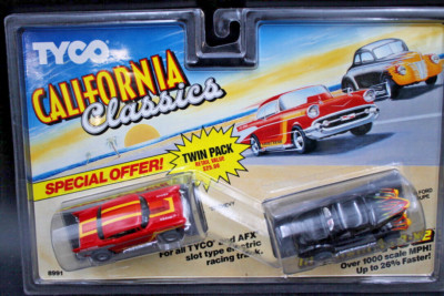 1989 TYCO HO Slot Car TwinPack '57 CHEVY BEL AIR '40 FORD COUPE 440-X2 New