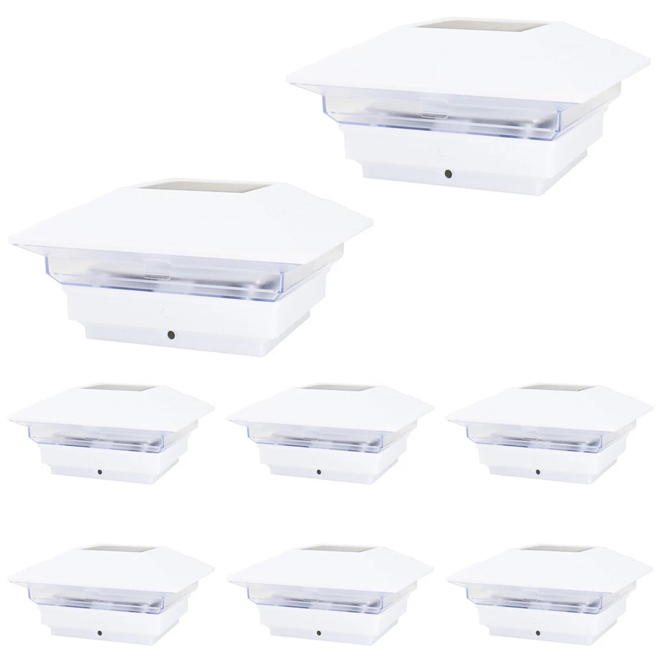 8 Luces de poste solares negras bronce marrón cobre blanco 4x4 tapa cubierta cerca exterior Foto 2 de 4