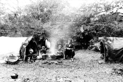 qnn-96 Sozialgeschichte, Gypsy Camp, New Forest, Hampshire 1909. Foto