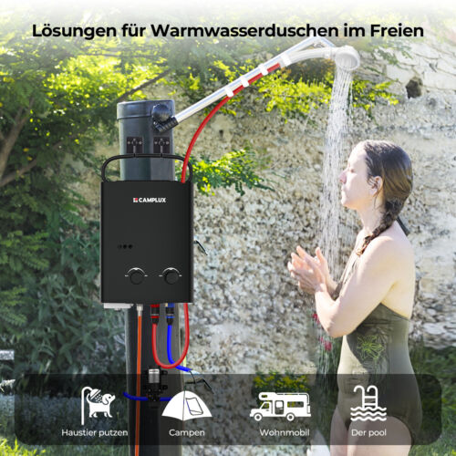 CAMPLUX 5L Gasdurchlauferhitzer mit 4,3L Wasserpumpe LPG Camping Dusche RV Reise - Bild 7 von 11