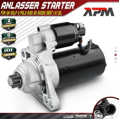 Anlasser Starter 2.0 KW 10 Zähnez für Audi A3 8P VW Golf V Polo Skoda Fabia Seat
