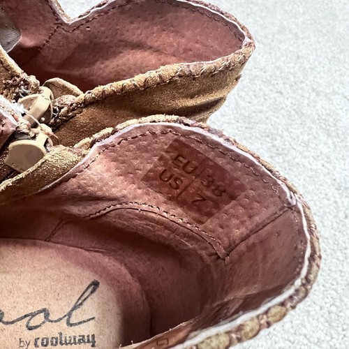 Coolway Nelia Women's Brown Leather Open Toe Casual Sandals Size 38 US 7 New - Picture 11 of 13