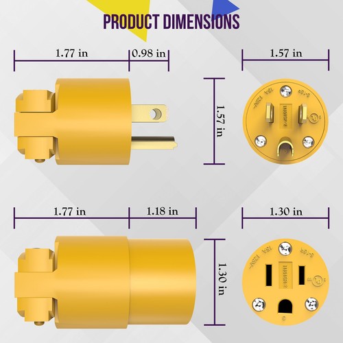ENERLITES Extension Cord Set 15A 125V Male and Female Plugs UL Listed - Picture 8 of 8