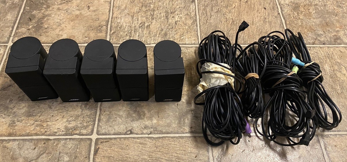 5 Premium Bose Jewel Cube Speakers W Cables Nice Condition Black