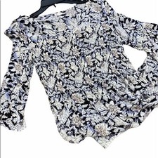 En creme large boho floral romantic tunic/dress