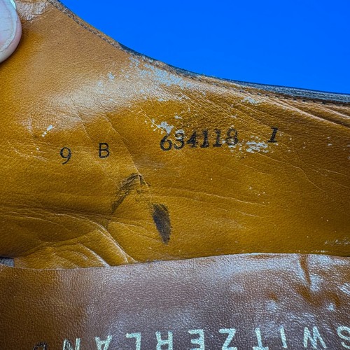 Bally Switzerland Scarpe Uomo 9B Continentals Nero Pelle Punta Alare Aterno Oxford - Foto 15 di 15