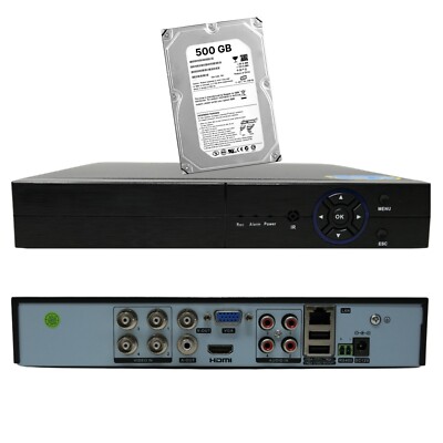 DVR 4 Kanäle Mit Hard Disk 500 GB Hybrid AHD IP Analog TVI Cvbs IN Italienisch