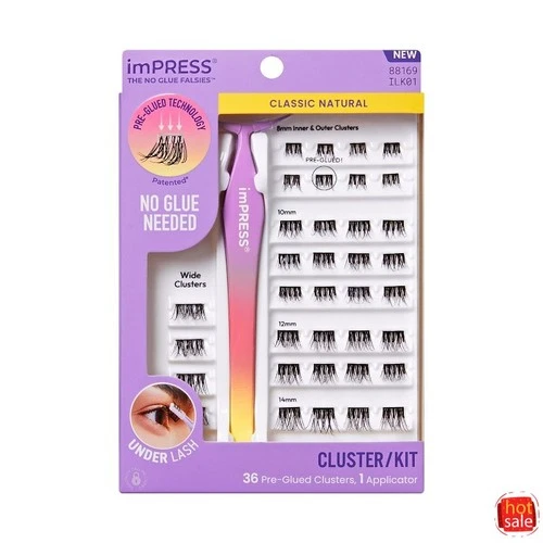 Pre-Glued Lash Clusters Kit - Classic Natural False Eyelashes - 37ct - product listing photo