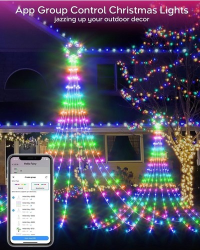 23FT Outdoor Christmas Decorations Star String Lights, Smart RGB Led Tree Lights - Picture 2 of 6