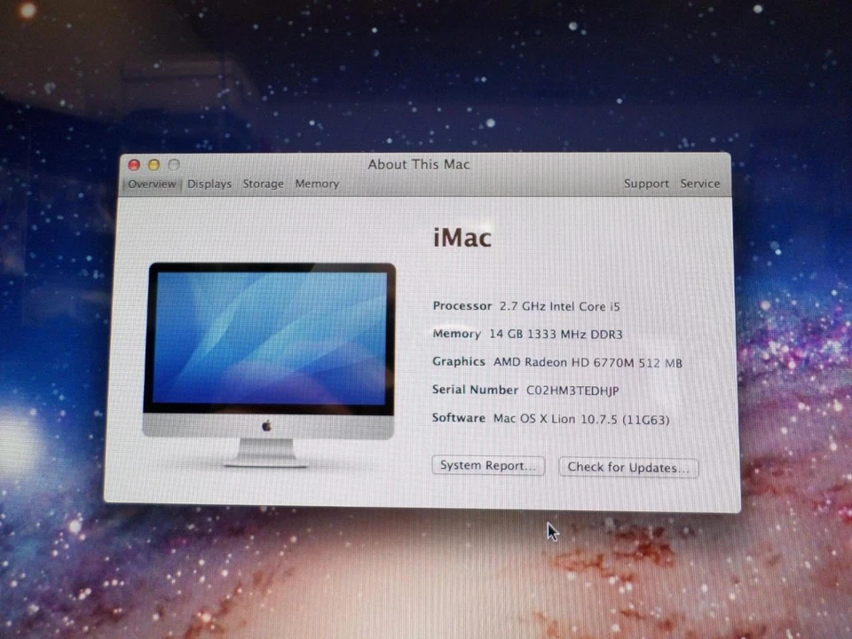 Apple iMac "Core i5" 2.7 27" (Mid-2011) 14GB DDR3 1TB HDD OS X Lion (Only) - Image 4 of 4