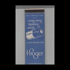 Matchbook Cover Kroger Grocery Stores Live Better For Less