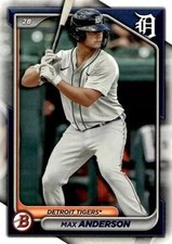 Max Anderson 2024 Bowman #BP-128 Prospects Detroit Tigers