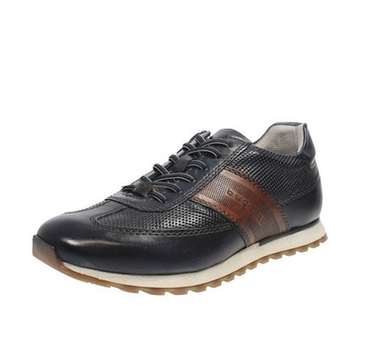 Bugatti Ivar - elegante blaue Leder Sneaker - Größe 43 [28,7 cm] Herrenschuhe