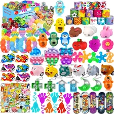 117 Pcs Party Favors for Kids 4-8 8-12, Pop Fidget Toys, Treasure Box Toys for C