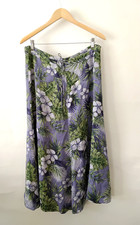 Tommy Bahama 100 Silk Skirt Size 14 Tropical Floral Midi Lined Hawaiian Resort