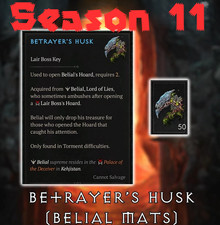Diablo 4 S11 Season 11 Betrayer's Husk Summon Belial Boss 100 Husks 50x Runs