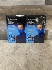  2-Pack Mission Half-Face/ Blue Polyester/Spandex Neck Gaiter,
