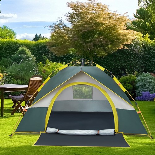 Instant Camping Tent 3-4 Person Pop up Family Hiking Dome Waterproof Shelter AU - Picture 2 of 24